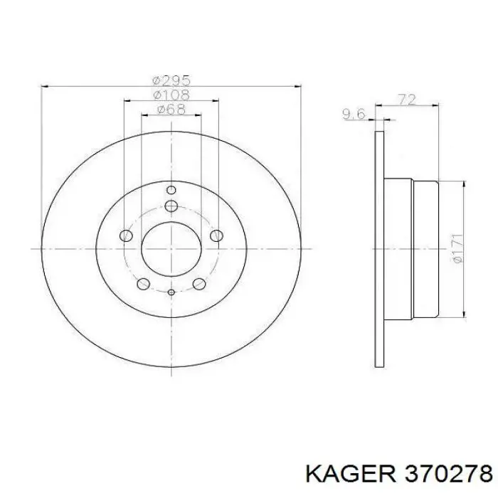 370278 Kager freno de disco delantero