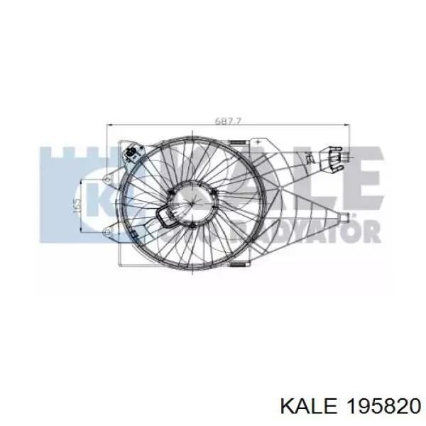 195820 Kale difusor de radiador, aire acondicionado, completo con motor y rodete