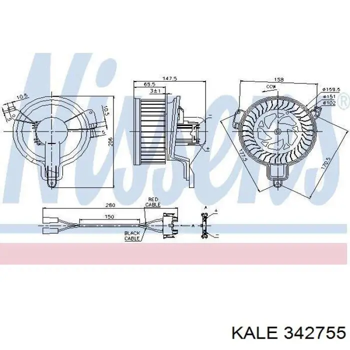342755 Kale Ventilador de habitáculo