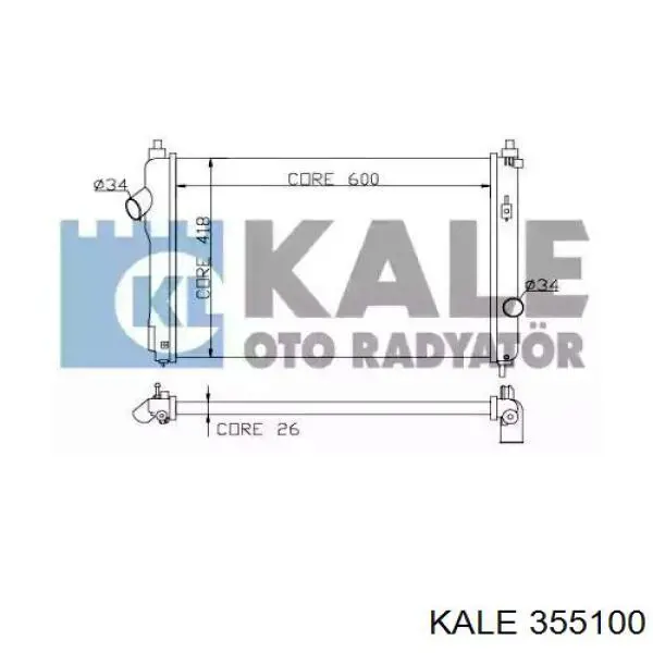 355100 Kale radiador refrigeración del motor