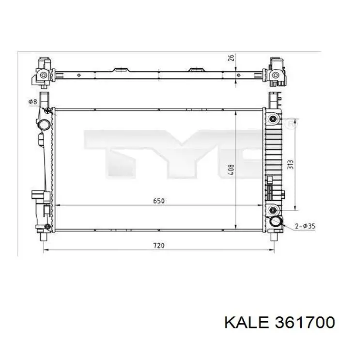 361700 Kale radiador refrigeración del motor