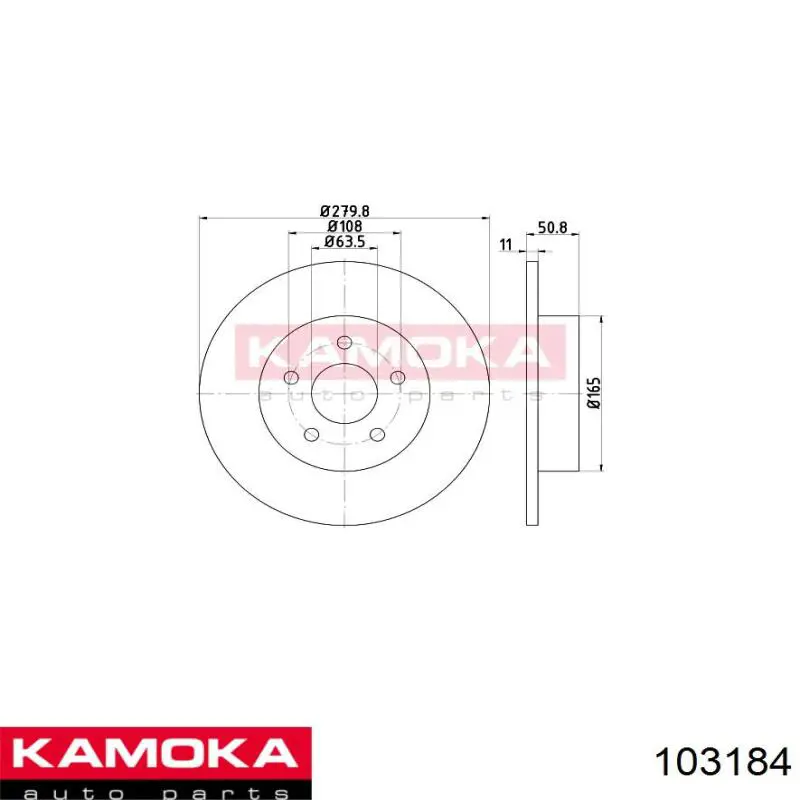 103184 Kamoka disco de freno trasero