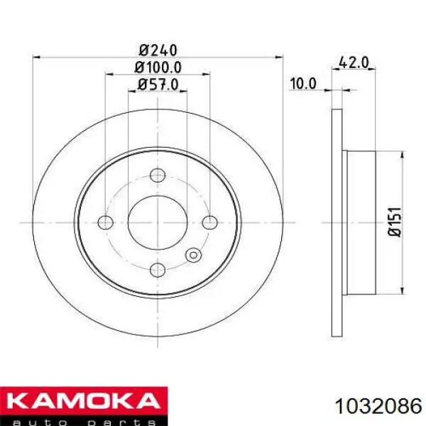 1032086 Kamoka disco de freno trasero