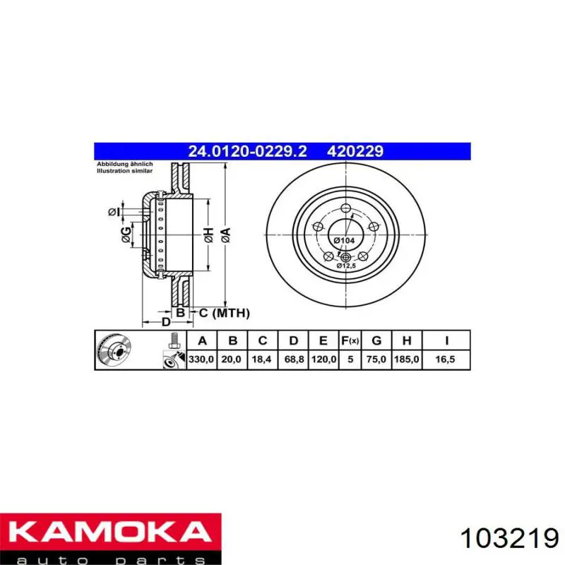 Disco de freno trasero CD8504V Bremsi