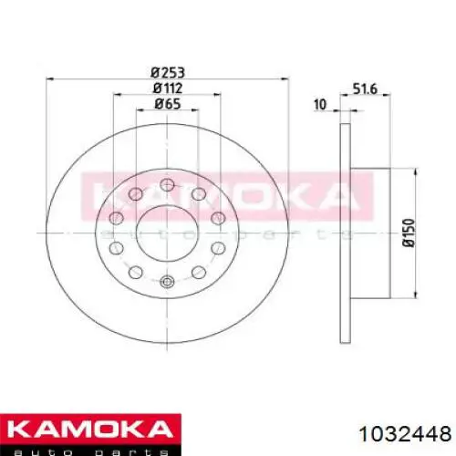 1032448 Kamoka disco de freno trasero