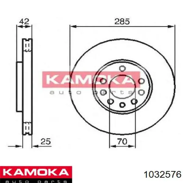 Disco de freno trasero 1032576 Kamoka