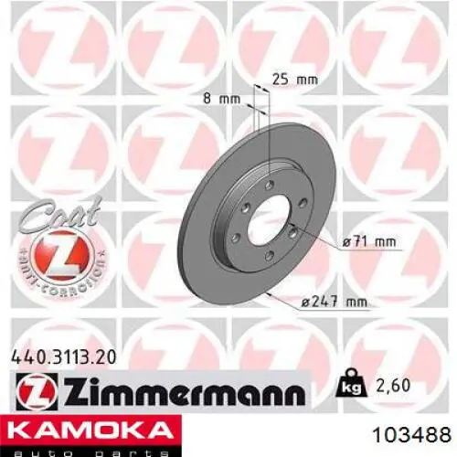 Disco de freno trasero Peugeot 206 2A/C