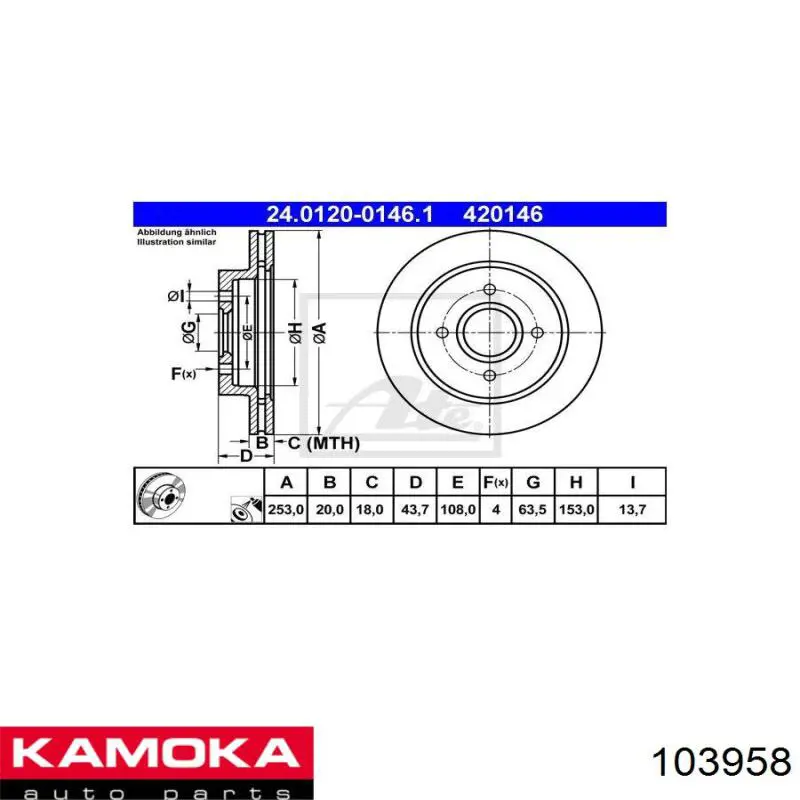 Disco de freno trasero ADF124326 Blue Print