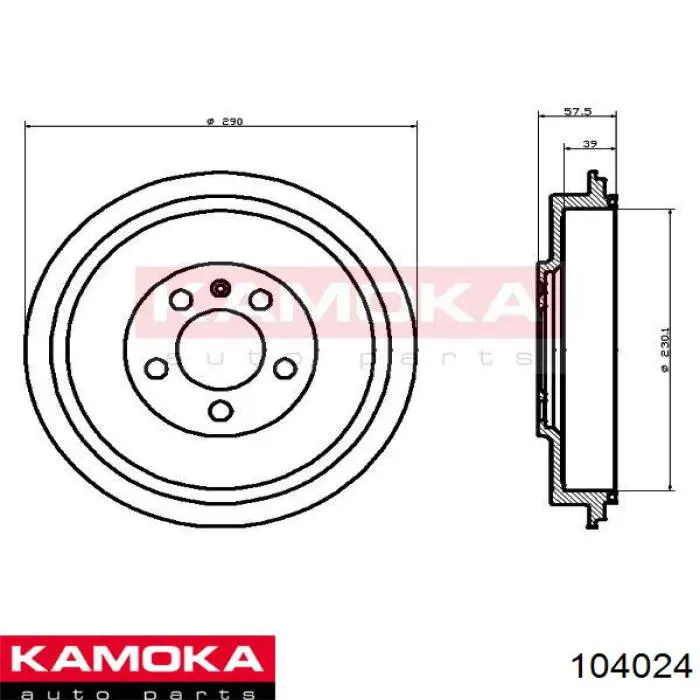 104024 Kamoka freno de tambor trasero