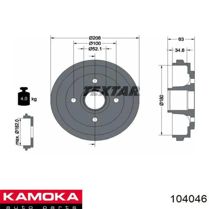 104046 Kamoka freno de tambor trasero