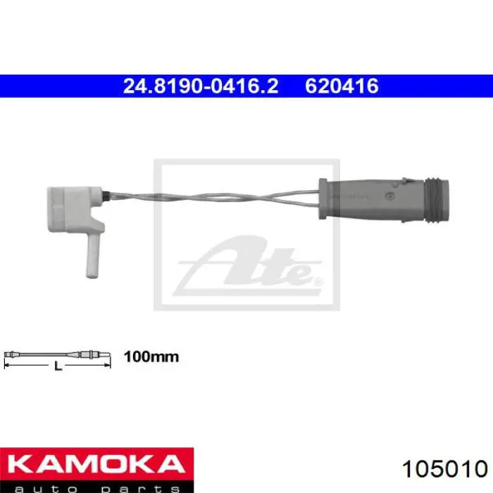 105010 Kamoka contacto de aviso, desgaste de los frenos, delantero izquierdo