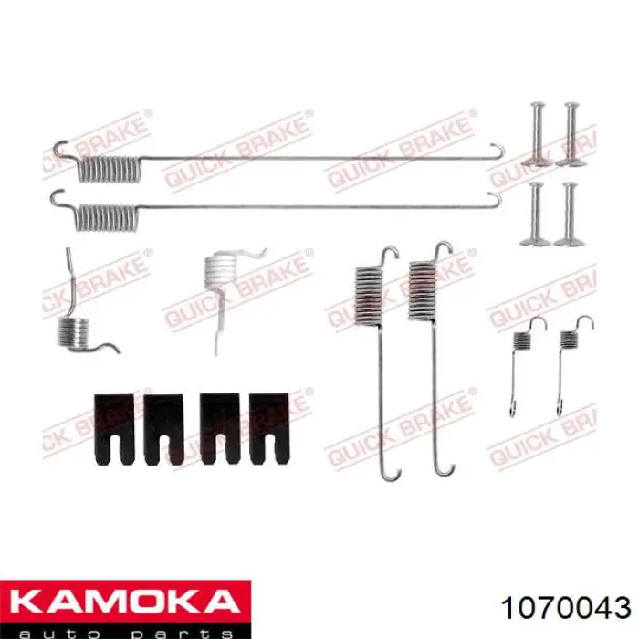 1070043 Kamoka kit de montaje, zapatas de freno traseras