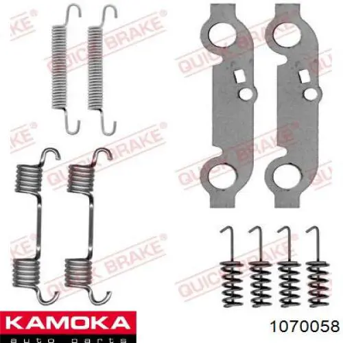 1070058 Kamoka kit de montaje, zapatas de freno traseras