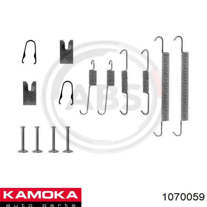 1070059 Kamoka kit de montaje, zapatas de freno traseras