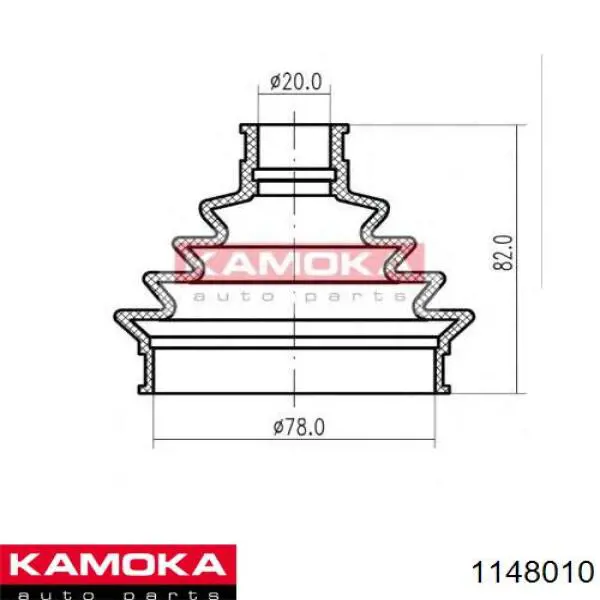 1148010 Kamoka fuelle, árbol de transmisión delantero exterior