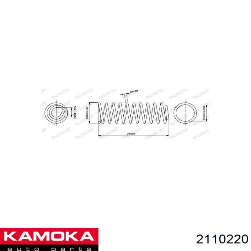 2110220 Kamoka muelle de suspensión eje delantero