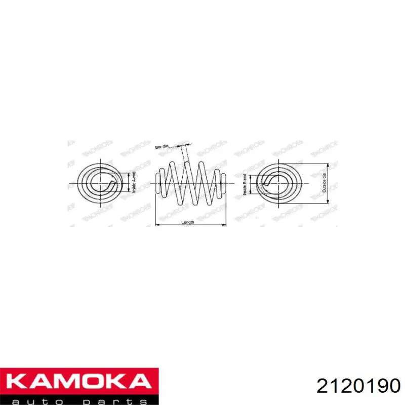 2120190 Kamoka muelle de suspensión eje trasero