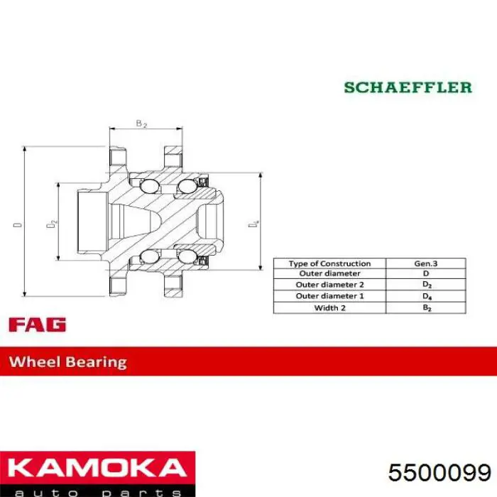Comprar 5500099 Kamoka Cubo de rueda, Eje trasero
