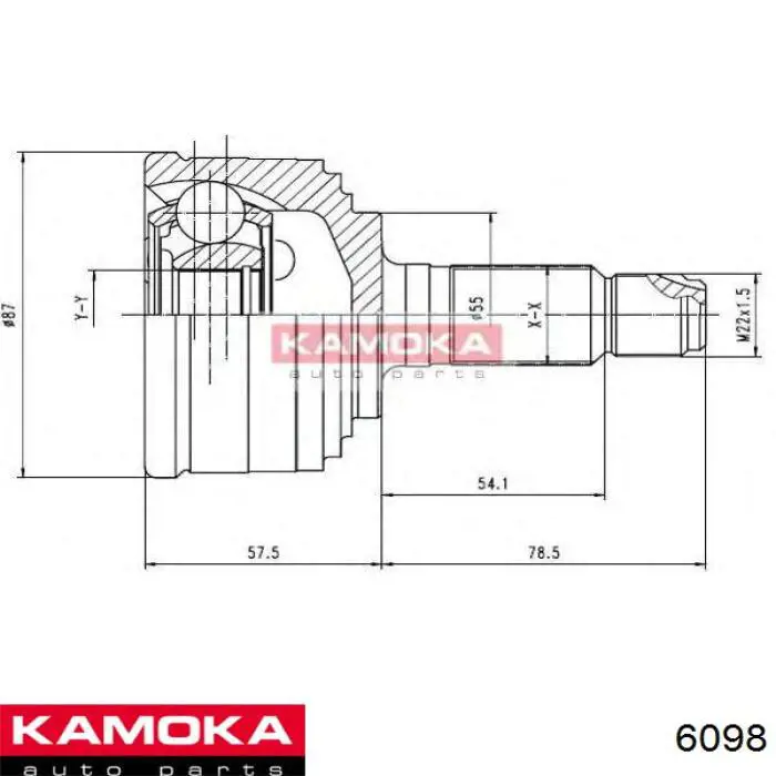 6098 Kamoka junta homocinética exterior delantera