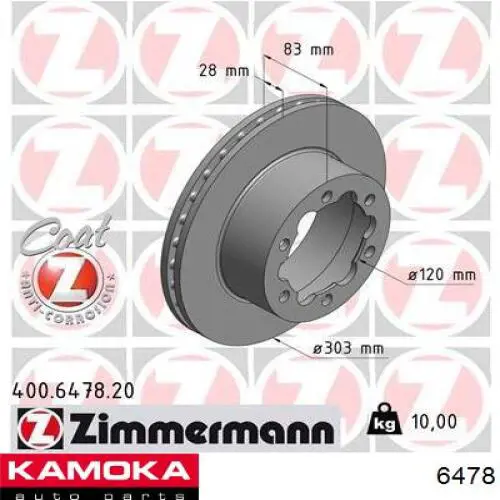 6478 Kamoka junta homocinética exterior delantera