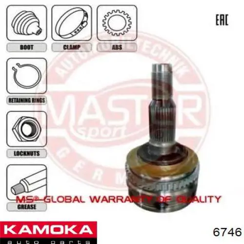 6746 Kamoka junta homocinética exterior delantera