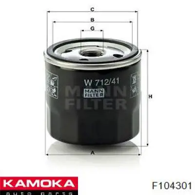 F104301 Kamoka filtro de aceite