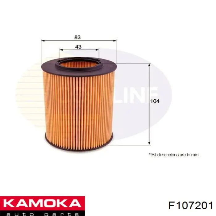F107201 Kamoka Filtro aceite