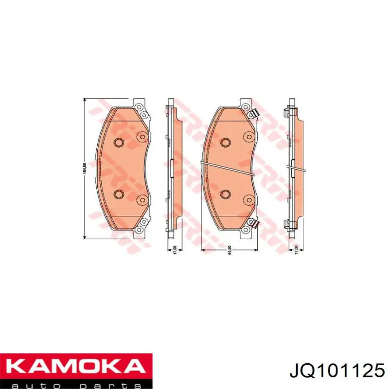 JQ101125 Kamoka pastillas de freno delanteras