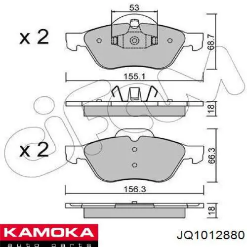 JQ1012880 Kamoka pastillas de freno delanteras