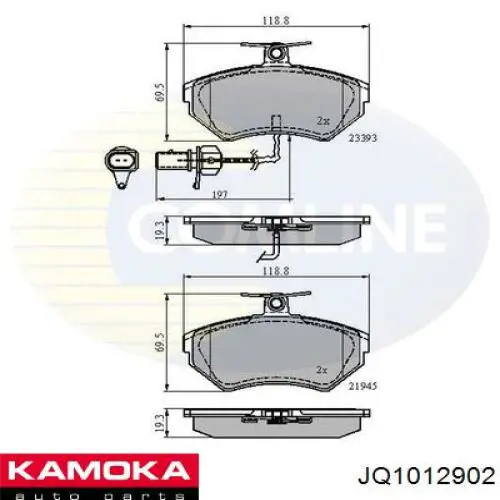 JQ1012902 Kamoka pastillas de freno delanteras