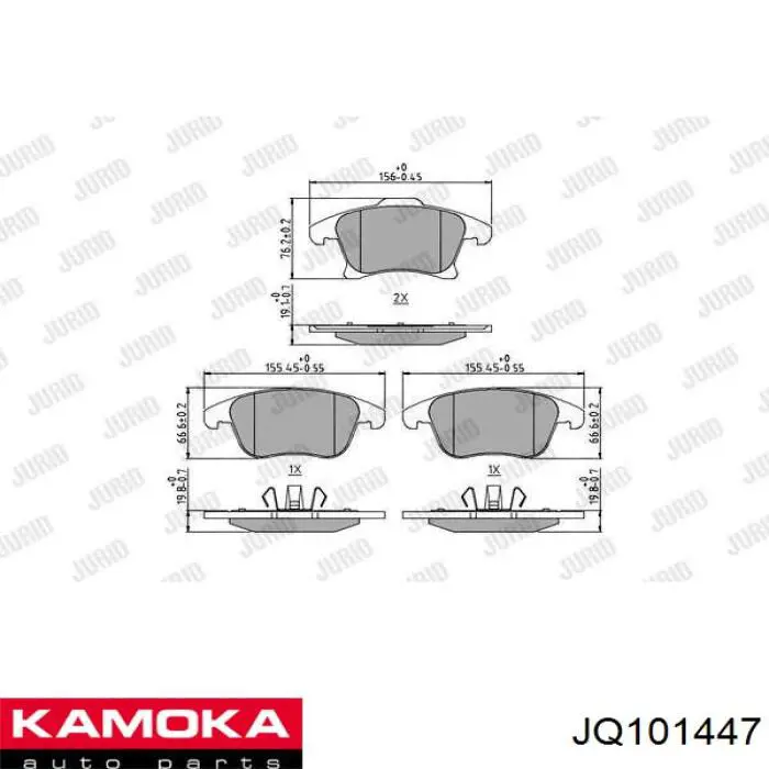 JQ101447 Kamoka pastillas de freno delanteras