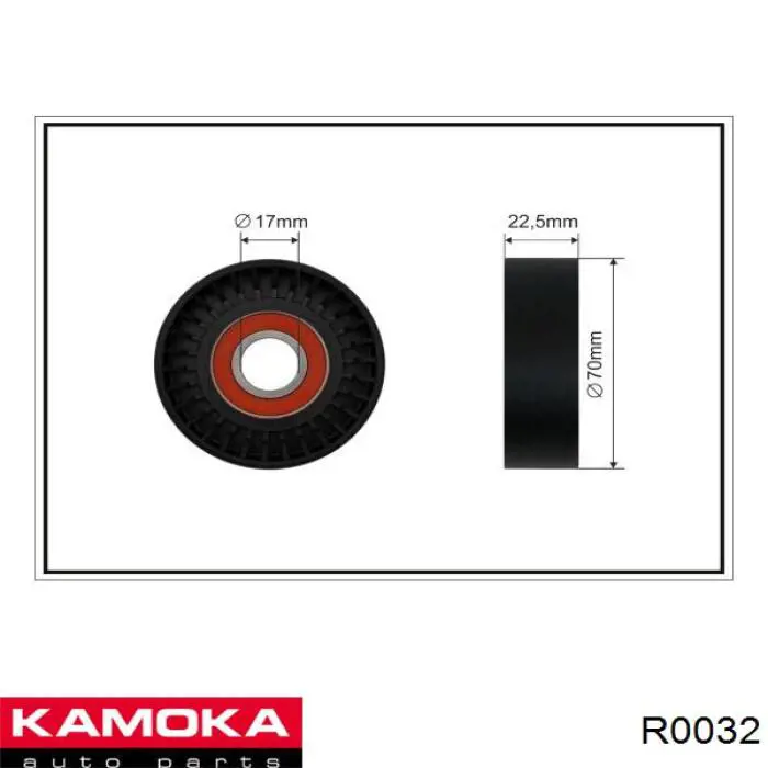 R0032 Kamoka polea inversión / guía, correa poli v