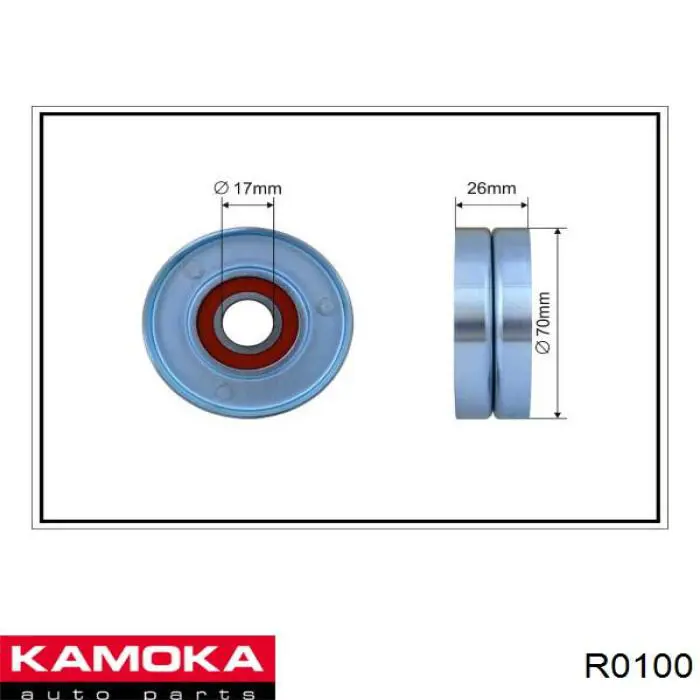 R0100 Kamoka rodillo, correa trapecial poli v