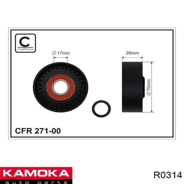 R0314 Kamoka tensor de correa, correa poli v