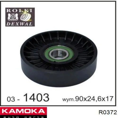 R0372 Kamoka rodillo, correa trapecial poli v