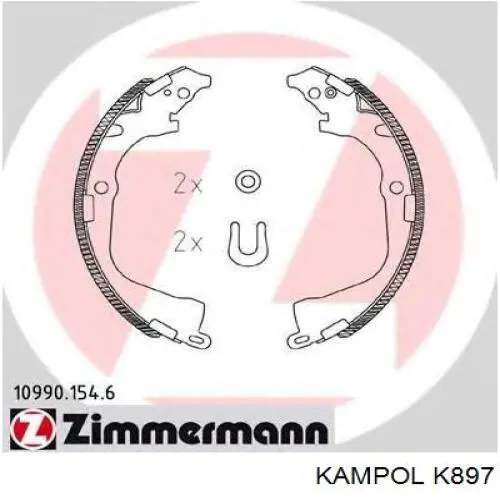 K897 Kampol Zapatas de freno de tambor traseras