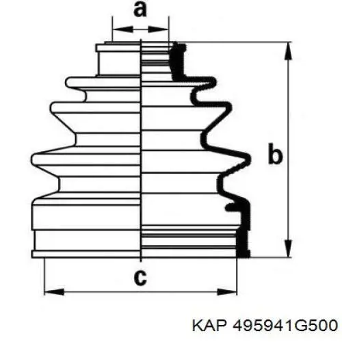 495941G500 KAP fuelle, árbol de transmisión delantero exterior