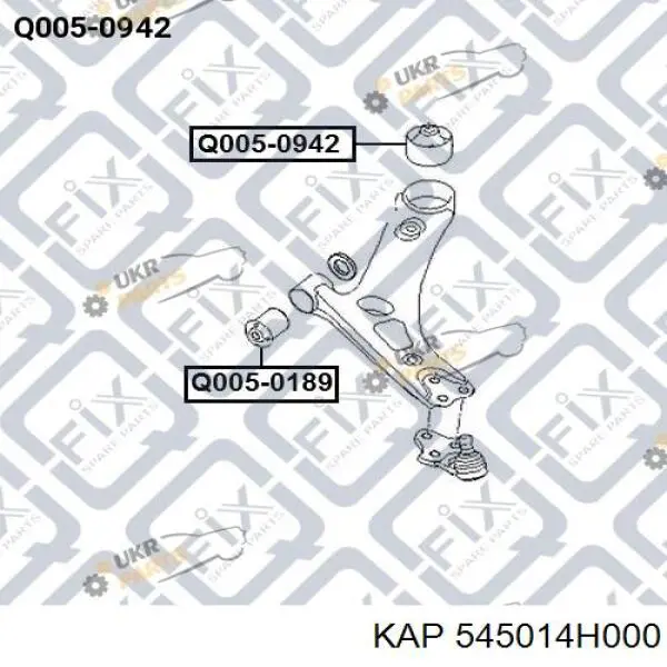 545014H000 KAP barra oscilante, suspensión de ruedas delantera, inferior derecha