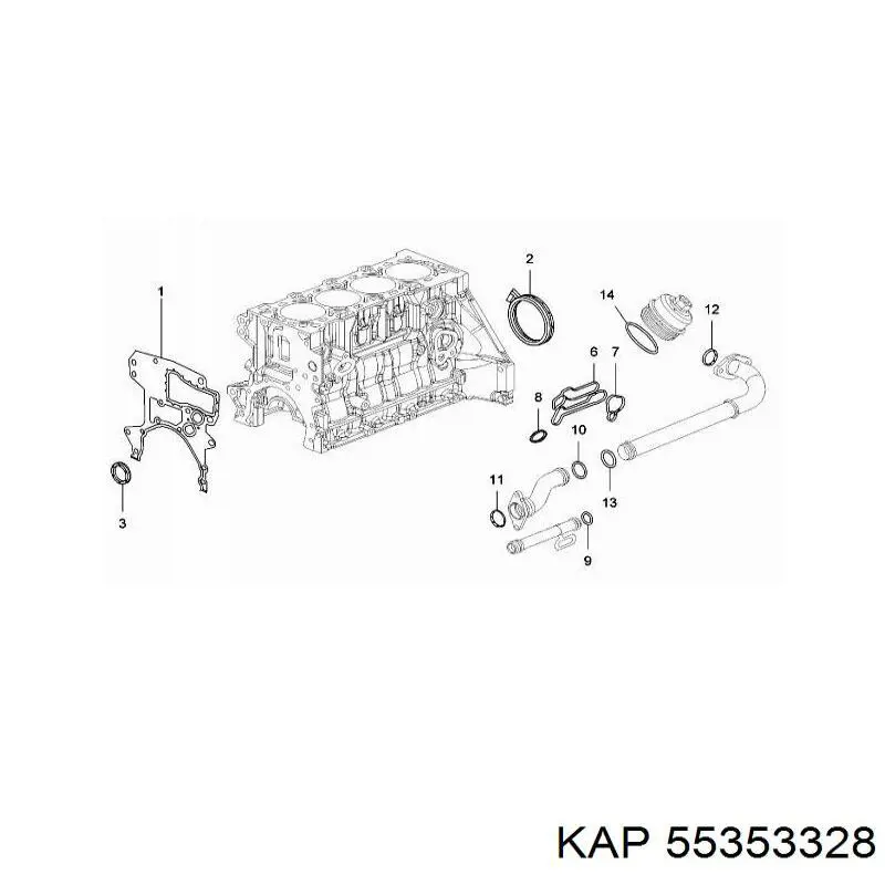 Comprar 55353328 KAP Junta del adaptador del filtro de aceite