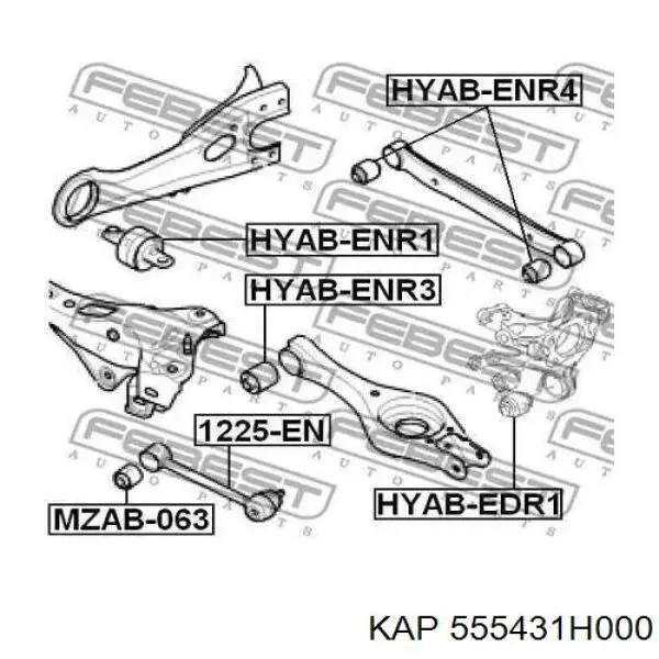 555431H000 KAP suspensión, brazo oscilante, eje trasero