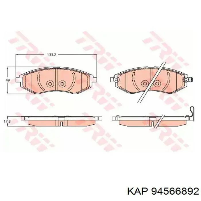 94566892 KAP pastillas de freno delanteras