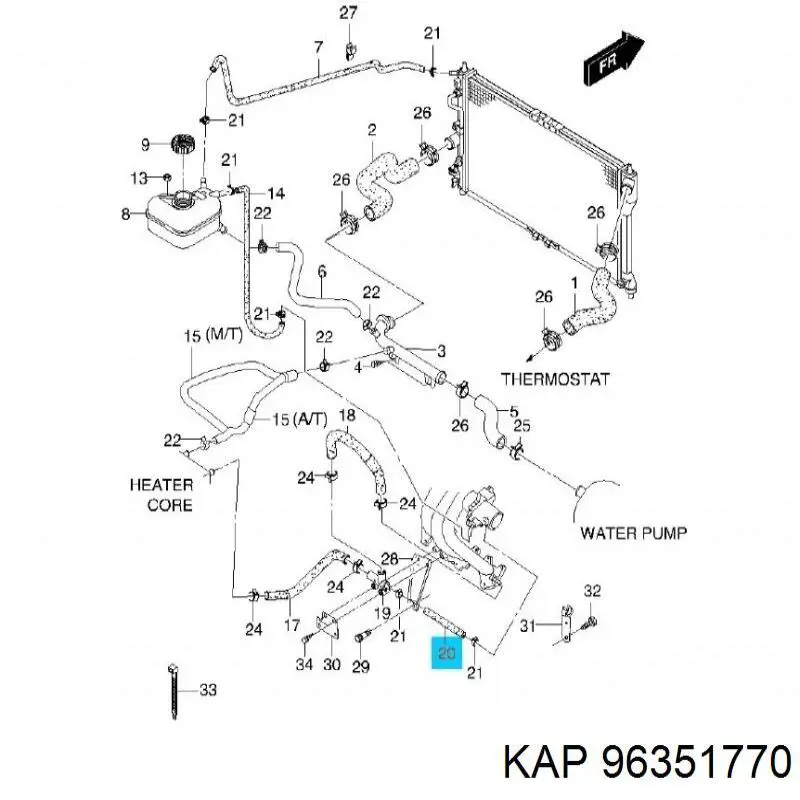 96351770 KAP acelerador de calentamiento de manguera (tubo)