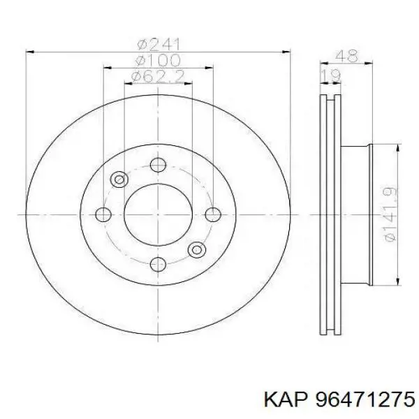 96471275 KAP freno de disco delantero