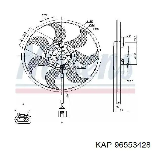 96553428 KAP radiador refrigeración del motor