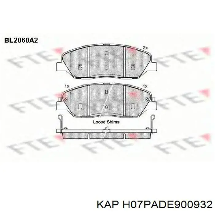 H07PADE900932 KAP pastillas de freno delanteras