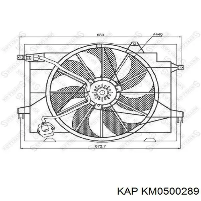 KM0500289 KAP difusor de radiador, ventilador de refrigeración, condensador del aire acondicionado, completo con motor y rodete