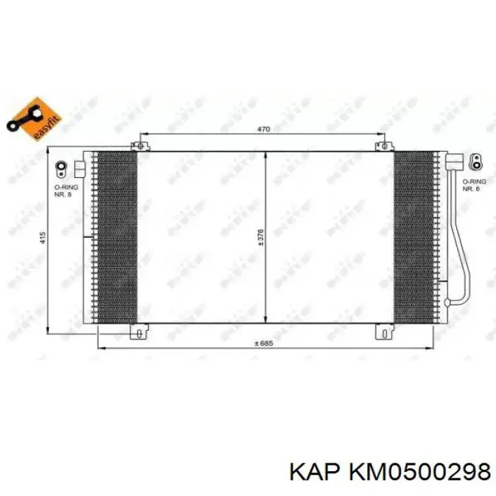 KM0500298 KAP difusor de radiador, ventilador de refrigeración, condensador del aire acondicionado, completo con motor y rodete
