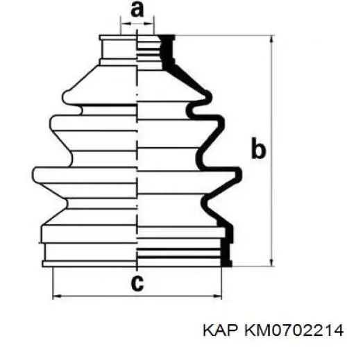 KM0702214 KAP fuelle, árbol de transmisión exterior izquierdo