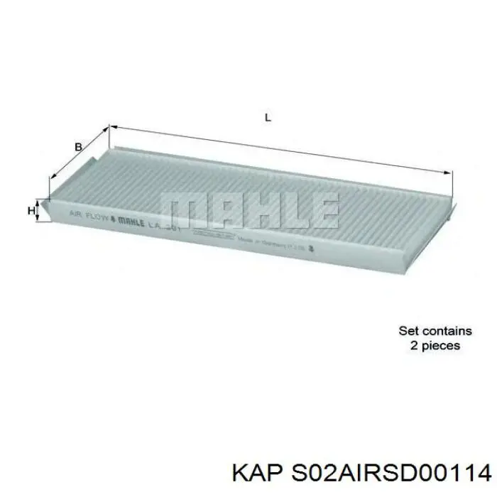 S02AIRSD00114 KAP filtro de habitáculo
