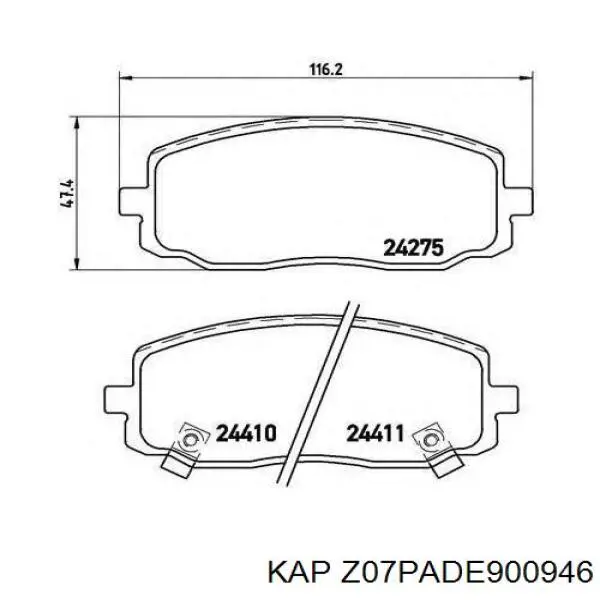 Z07PADE900946 KAP pastillas de freno delanteras